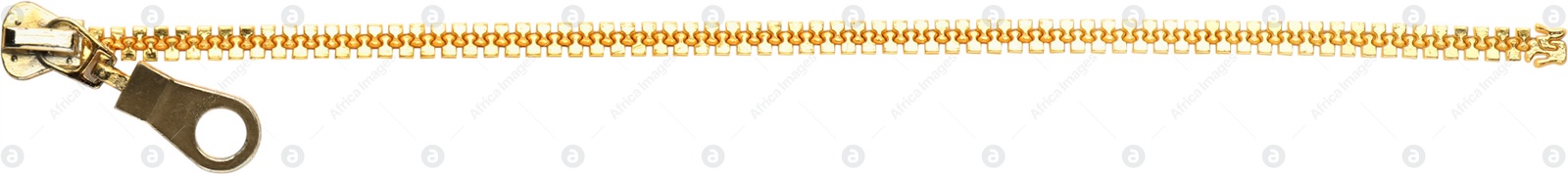 Image of Metal zipper isolated on white. Banner design