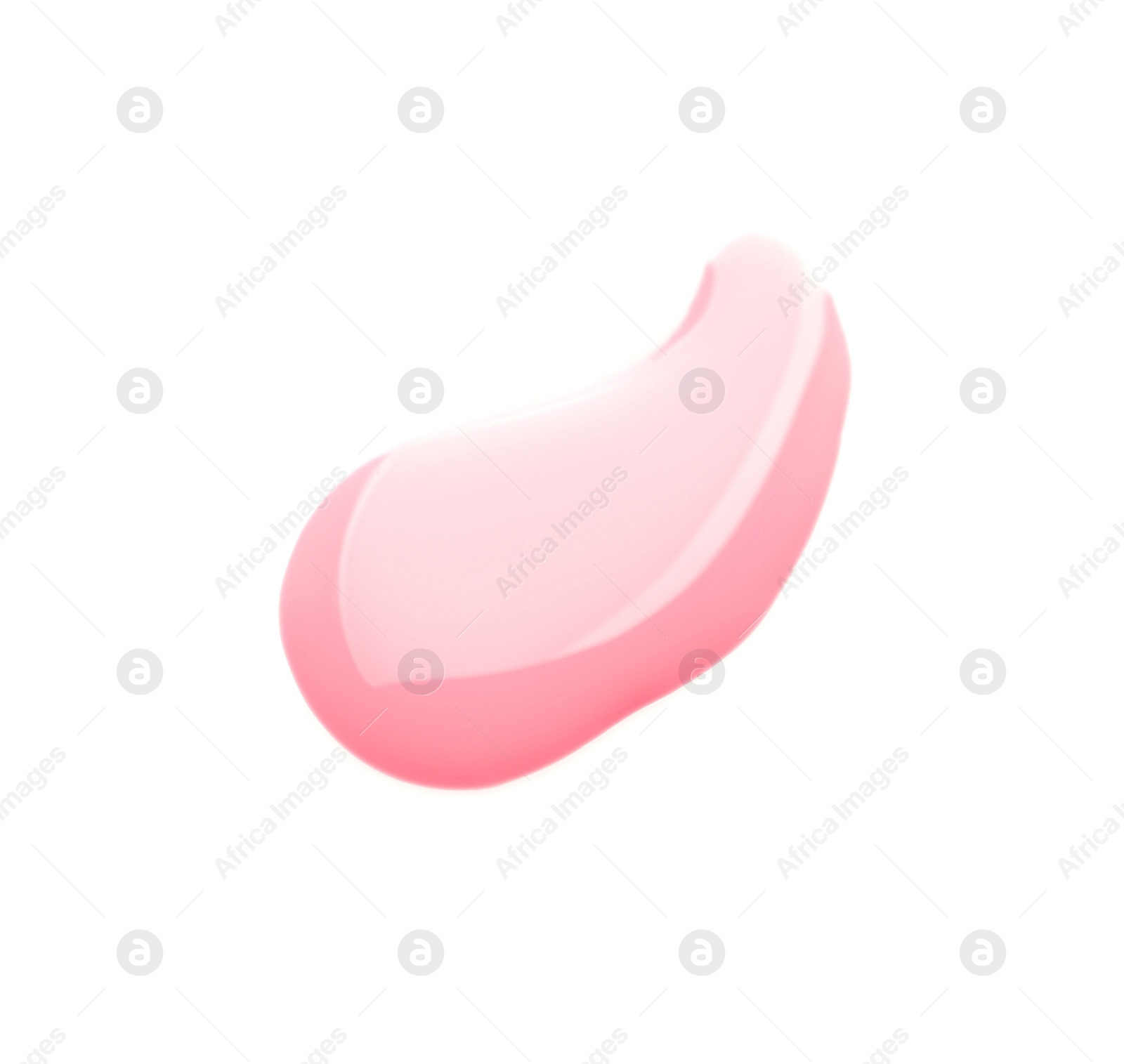 Photo of Spilled color nail polish on white background