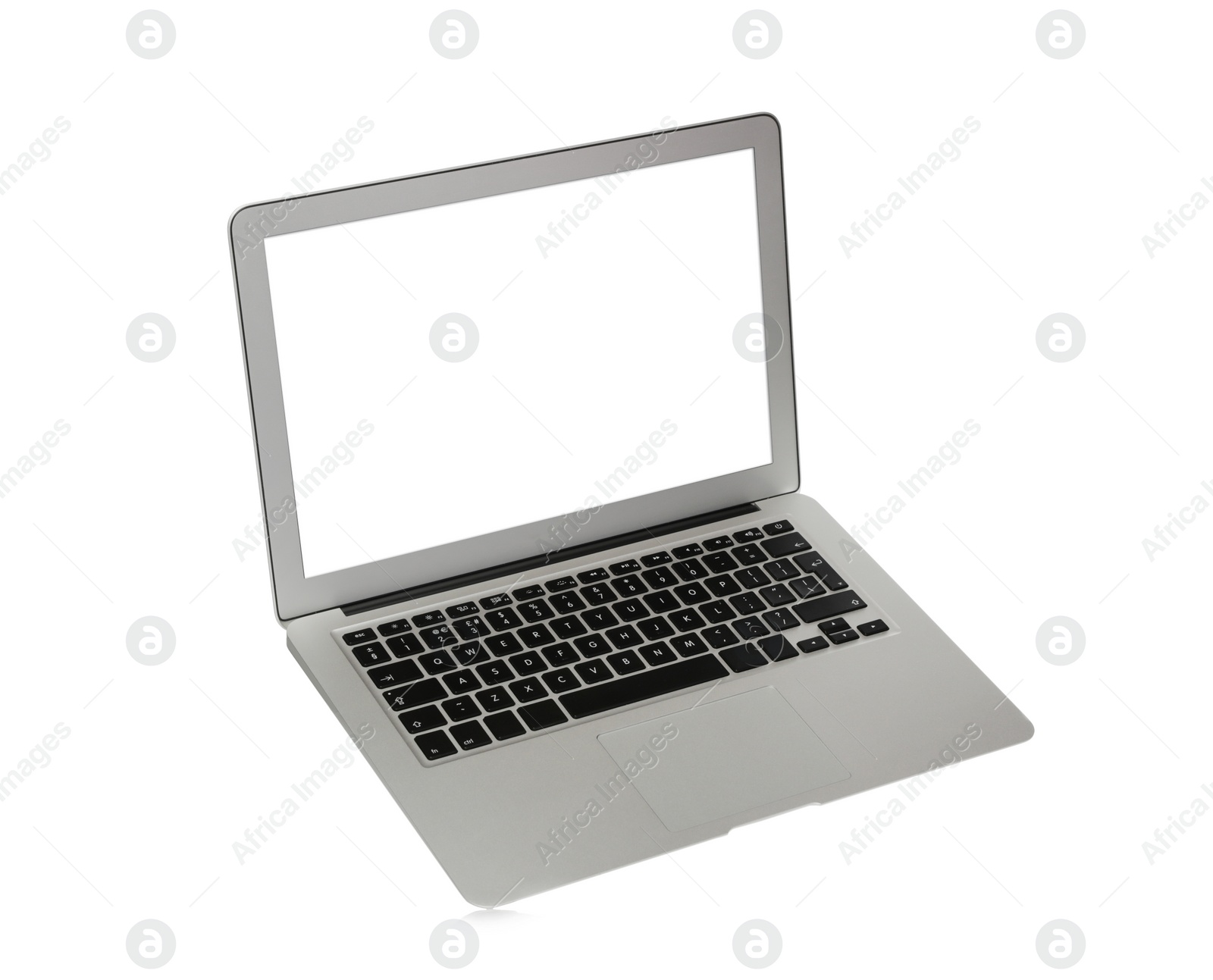 Photo of Laptop with blank screen isolated on white. Mockup for design