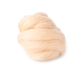 One beige felting wool isolated on white