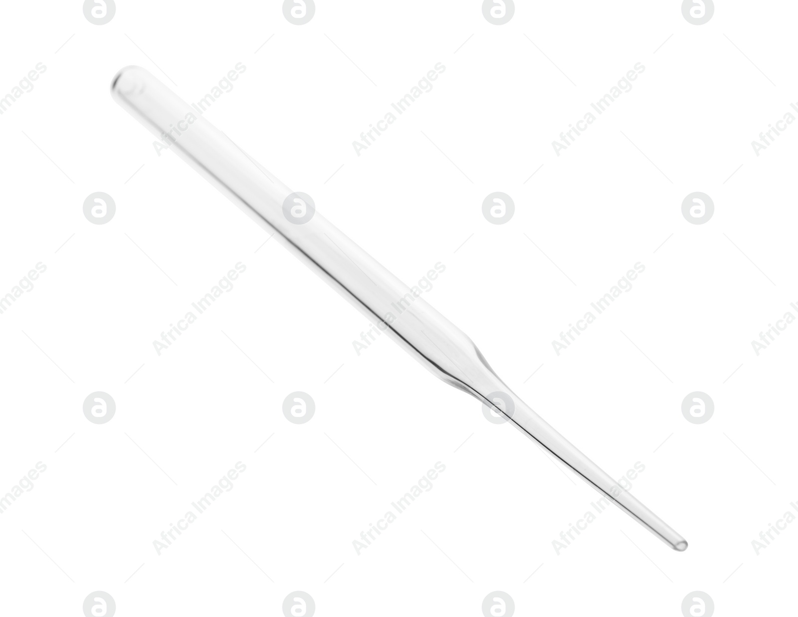 Photo of One glass clean pipette isolated on white