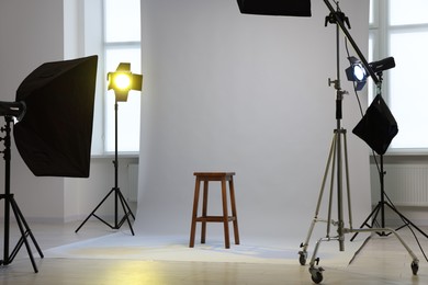 Stool and different equipment for casting in studio