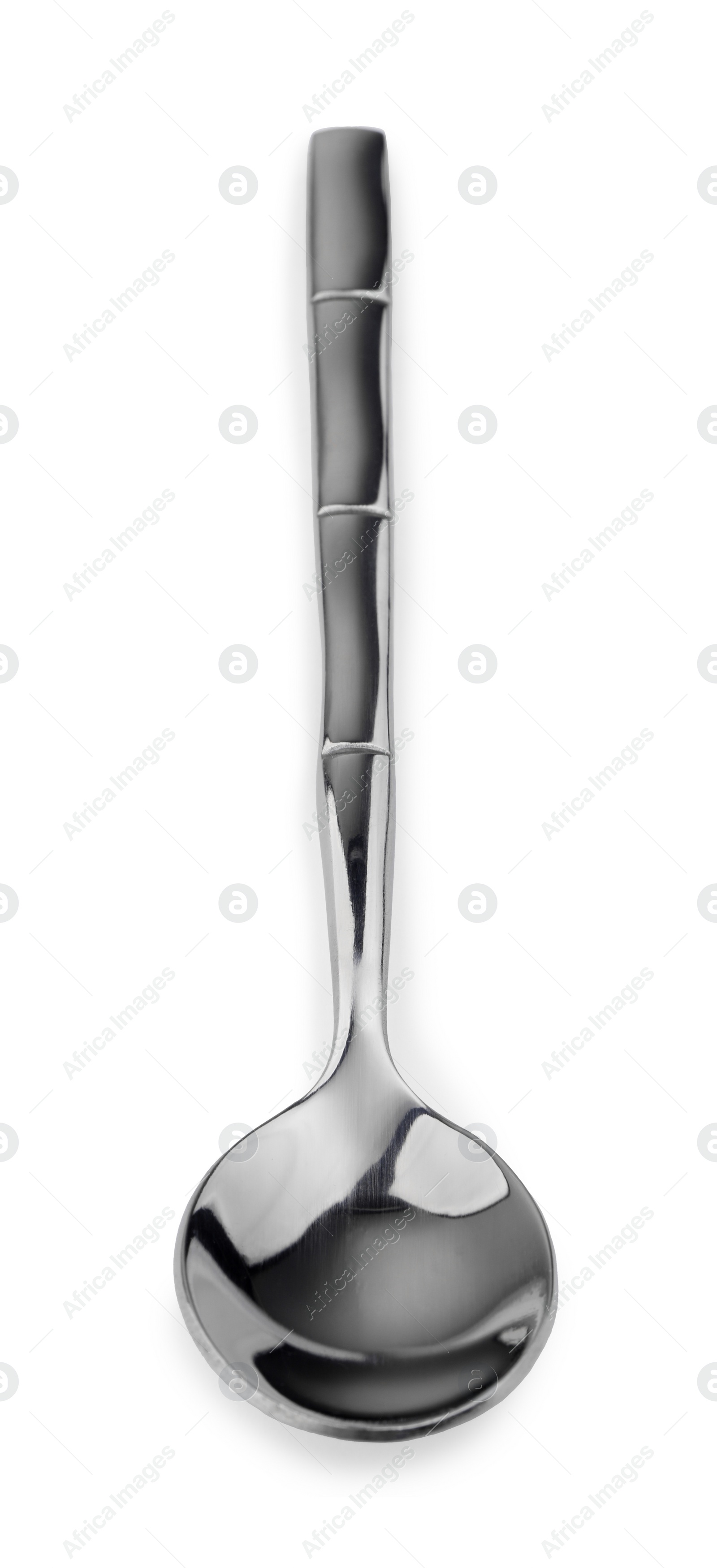 Photo of One new shiny spoon isolated on white