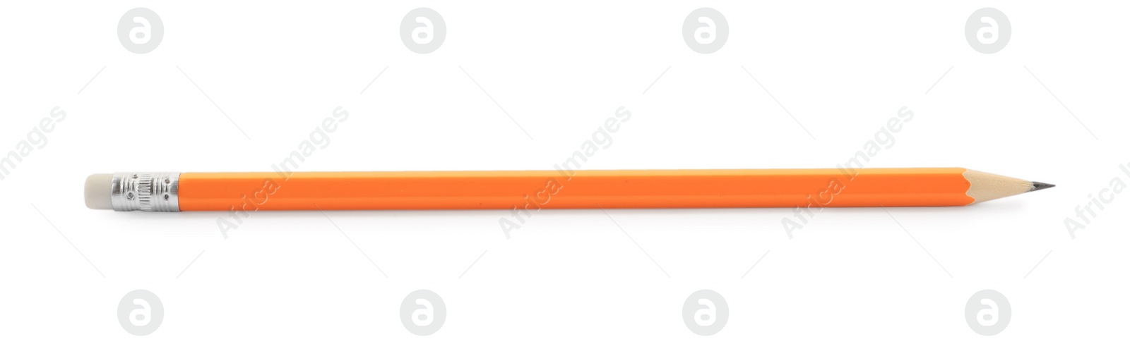 Photo of One sharp graphite pencil isolated on white