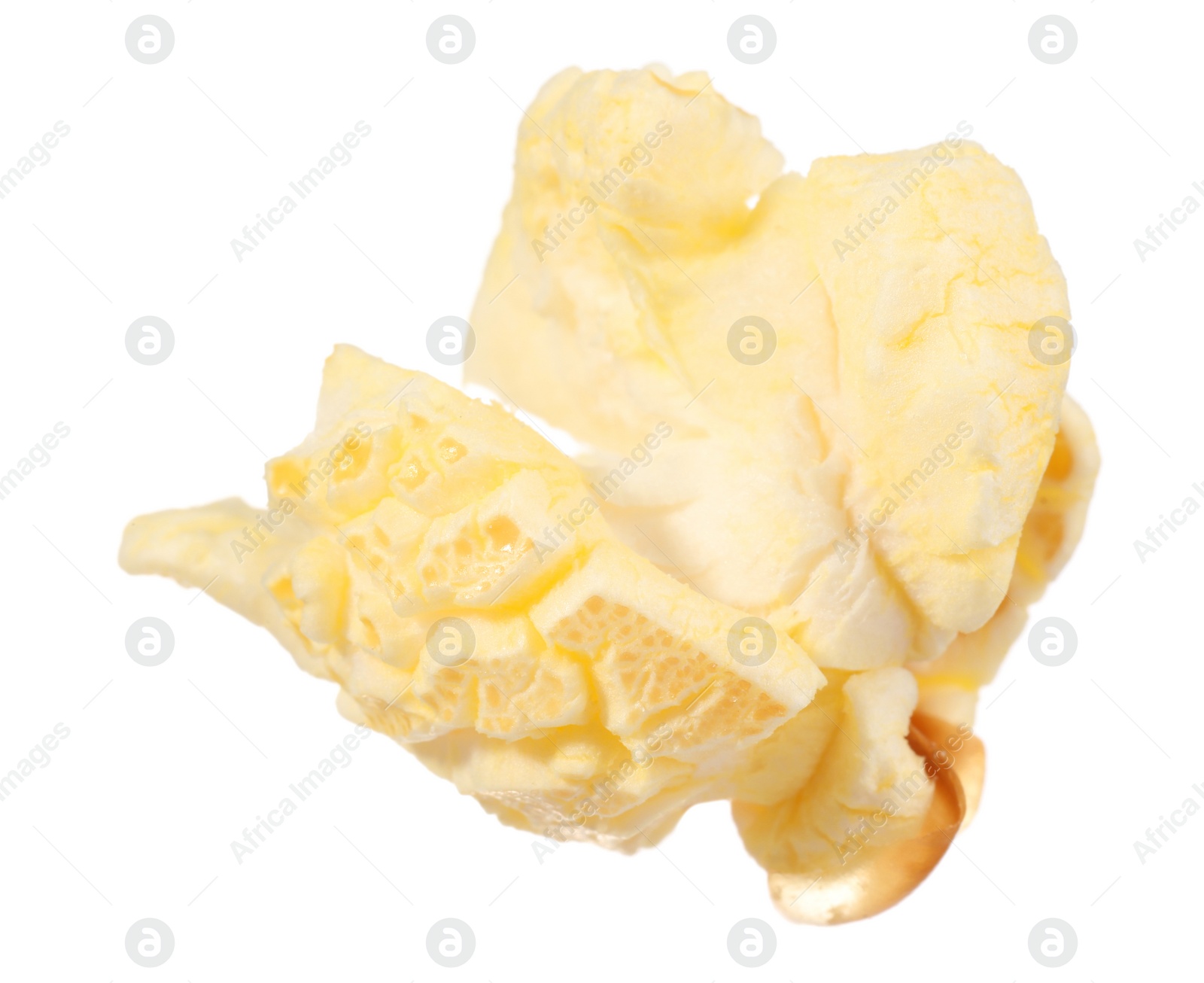 Photo of Kernel of tasty fresh popcorn isolated on white