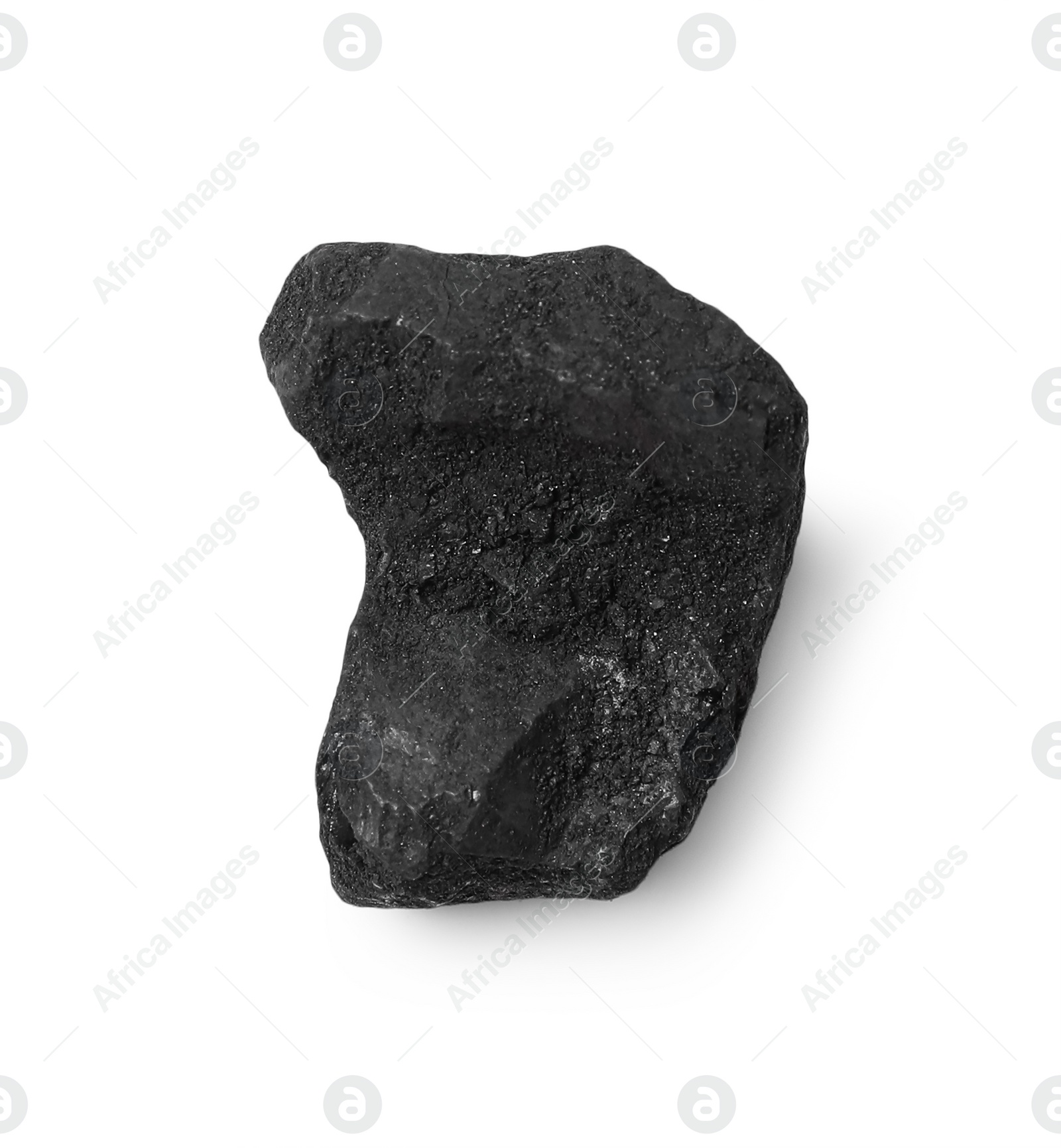 Photo of Piece of coal isolated on white, top view