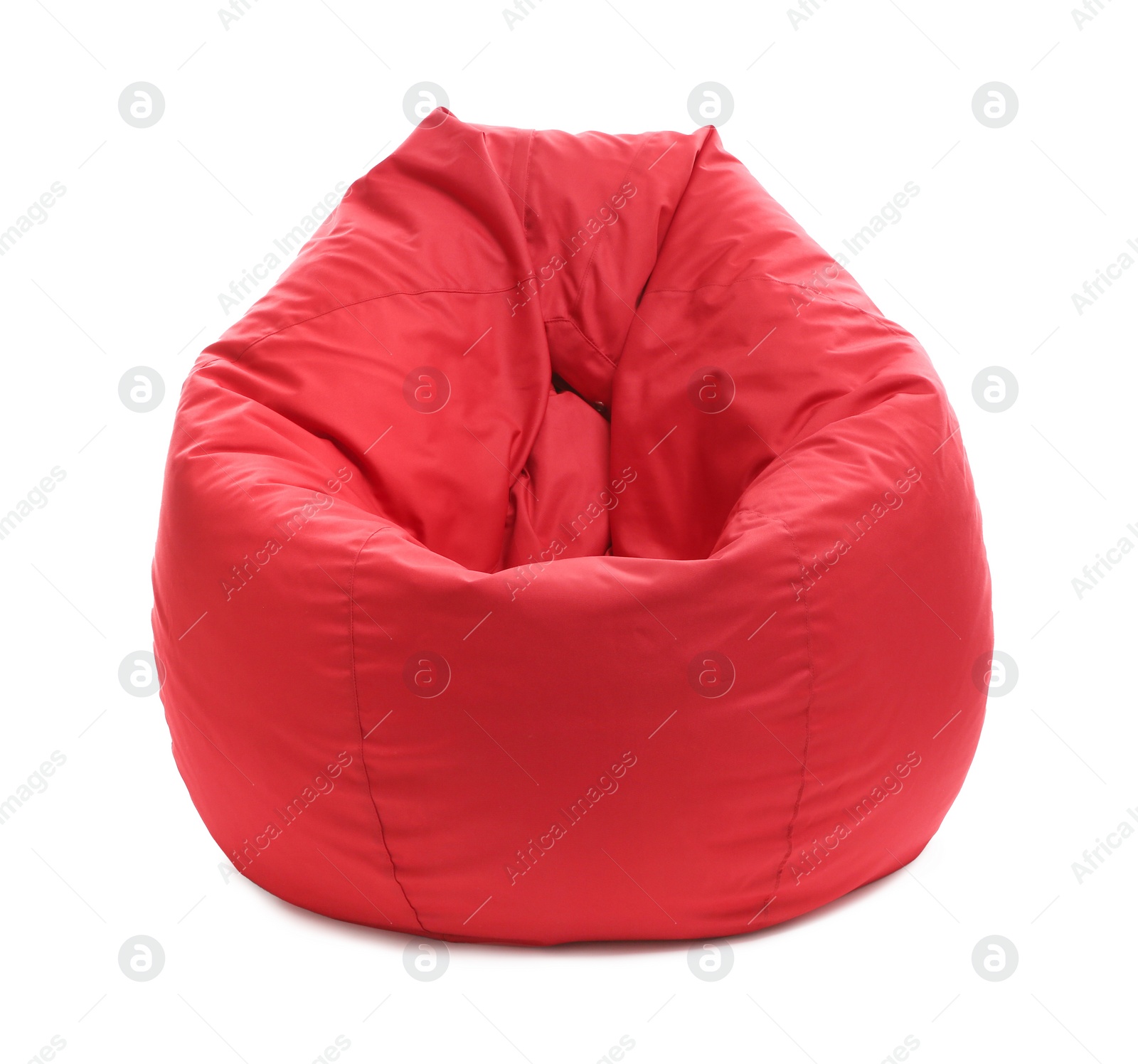 Photo of Red bean bag chair isolated on white