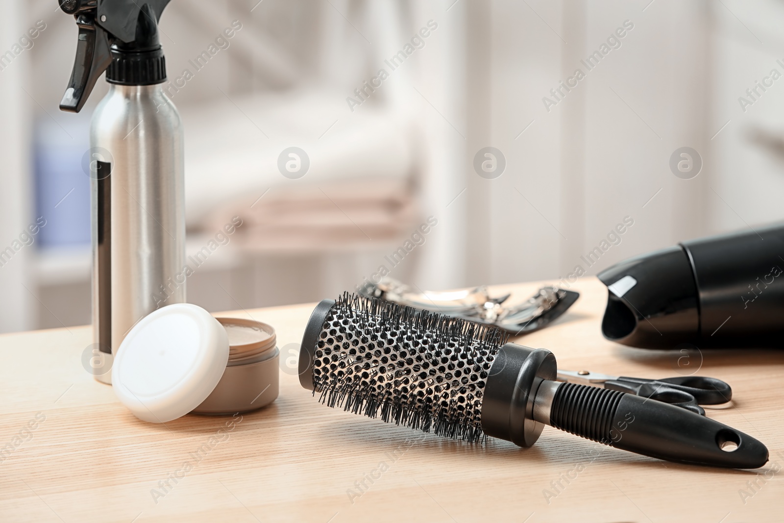 Photo of Professional hairdresser tools on table