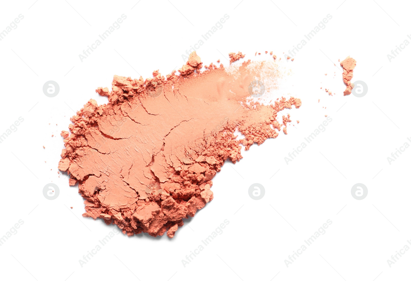 Photo of Swatch of beautiful eye shadow on white background, top view