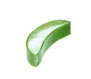 Aloe vera slice on white background