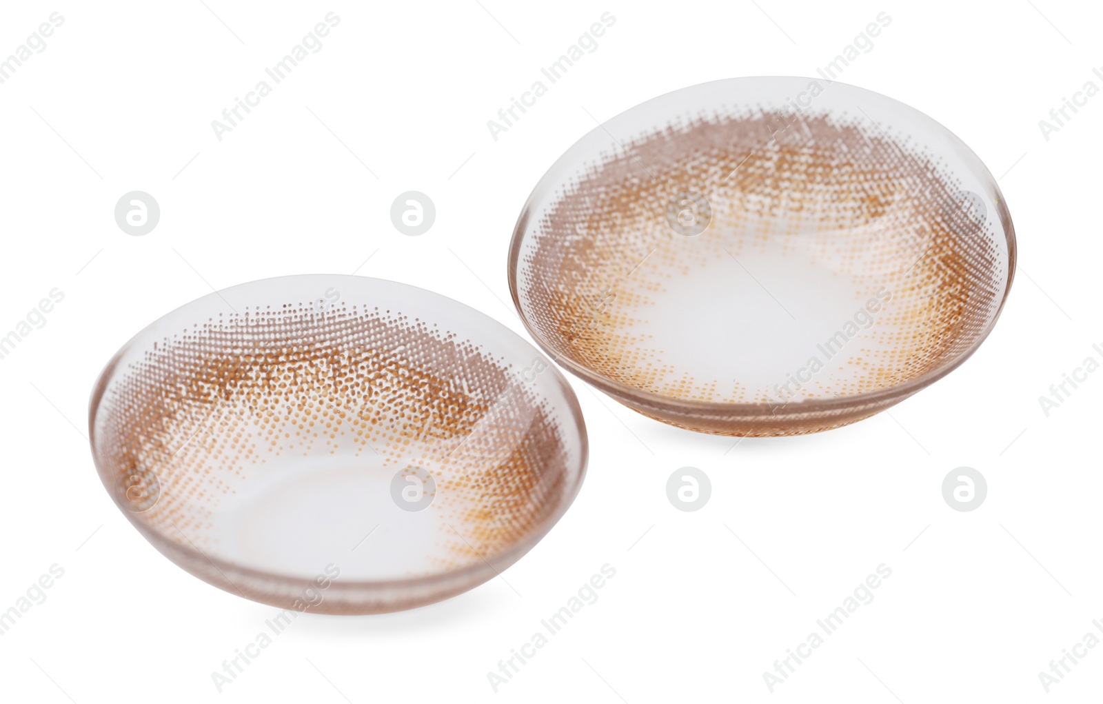 Photo of Two color contact lenses isolated on white