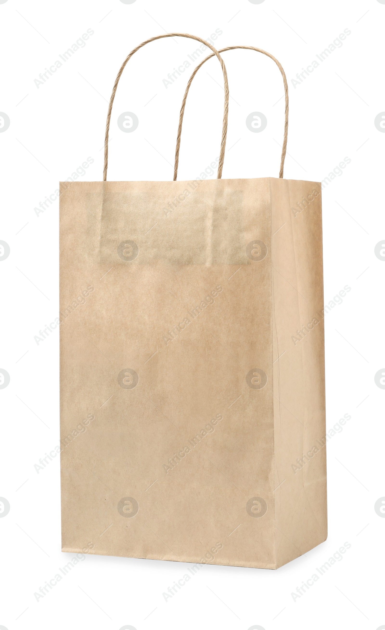 Photo of Empty shopping paper bag isolated on white