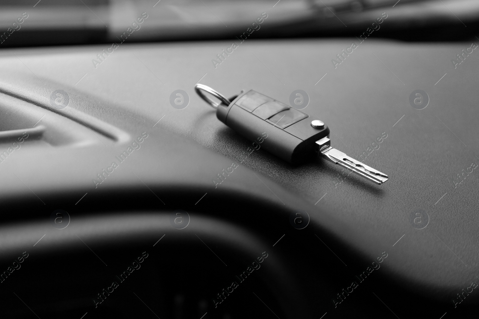 Photo of Key in new modern automobile. Car buying