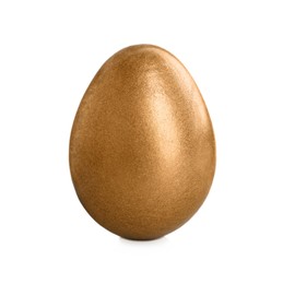 One golden egg isolated on white. Pension concept