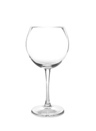 Photo of Clean empty glass on white background. Washing dishes