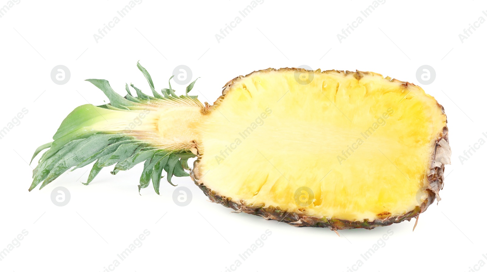 Photo of Half of ripe pineapple isolated on white