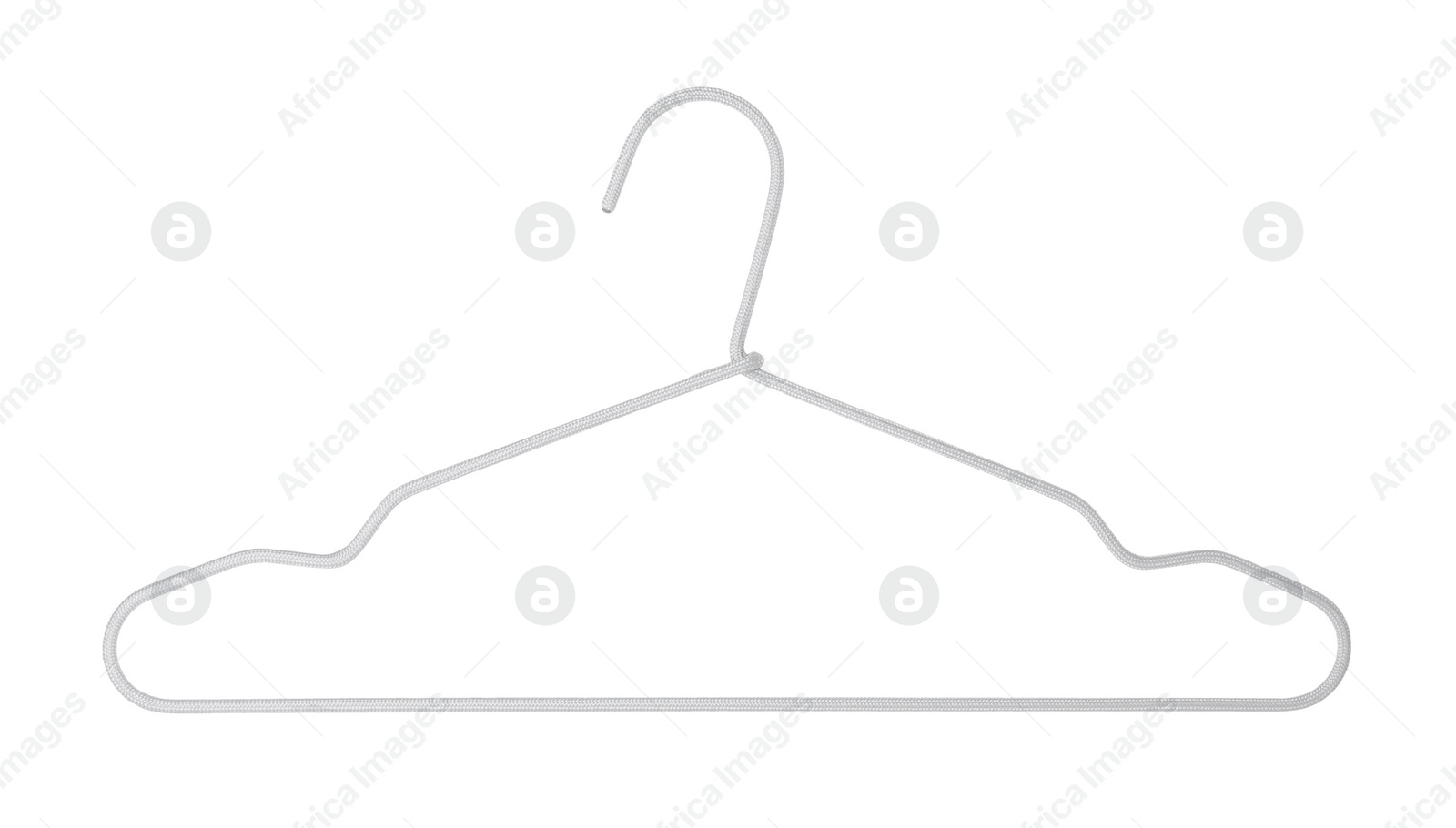 Photo of Empty hanger isolated on white. Wardrobe accessory