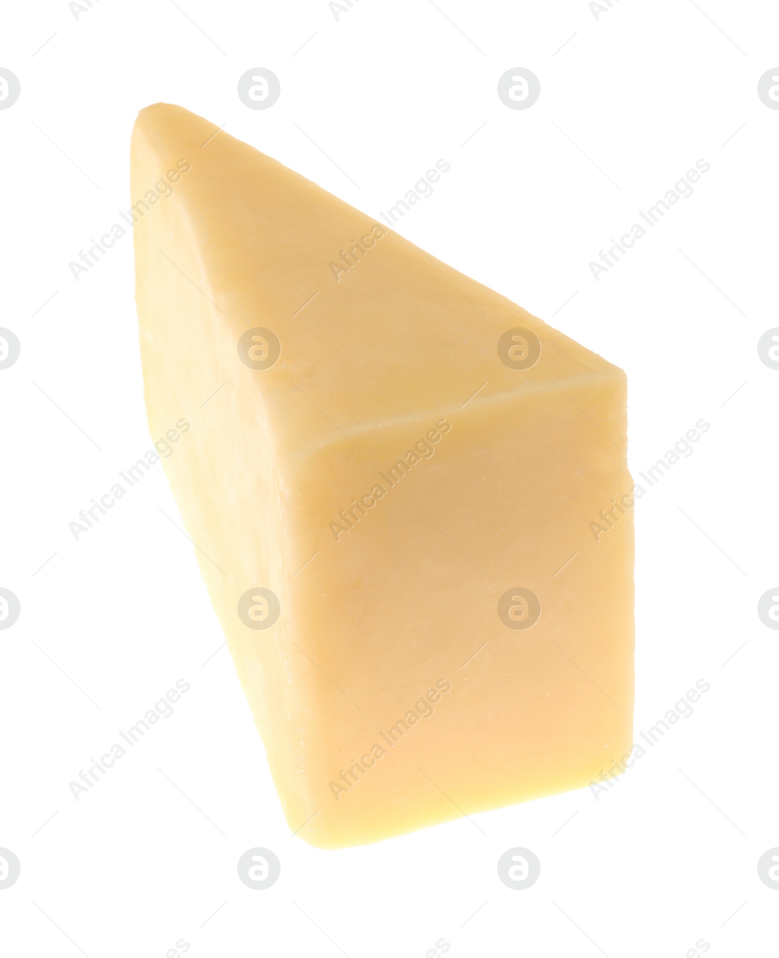 Photo of Piece of tasty cheese isolated on white