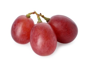 Photo of Tasty ripe red grapes isolated on white