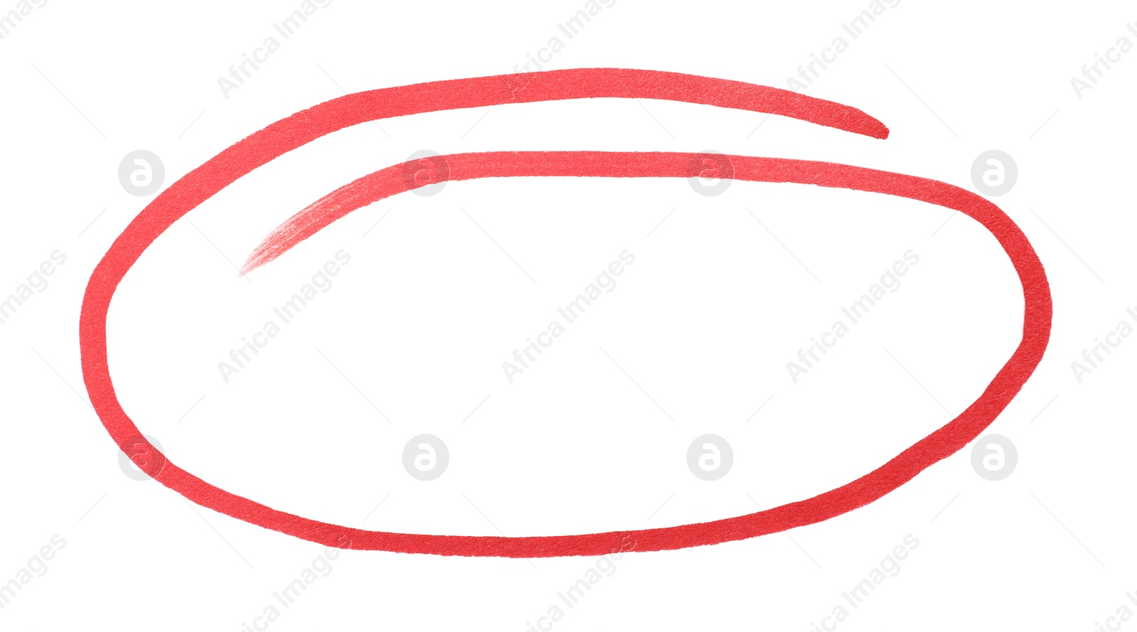 Photo of Ellipse drawn with red marker on white background, top view