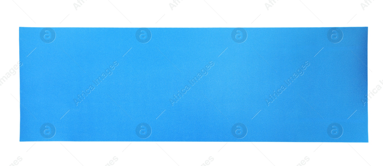 Photo of Bright camping or exercise mat isolated on white, top view