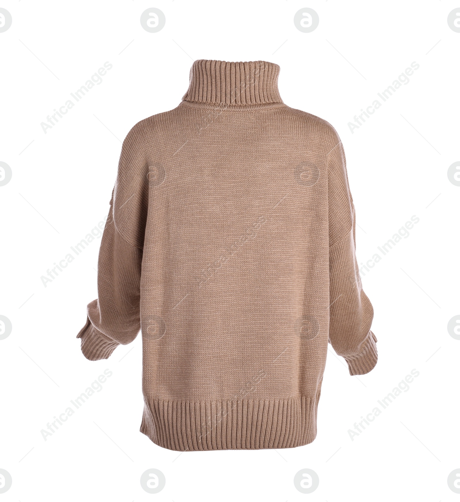 Photo of Stylish warm brown sweater isolated on white