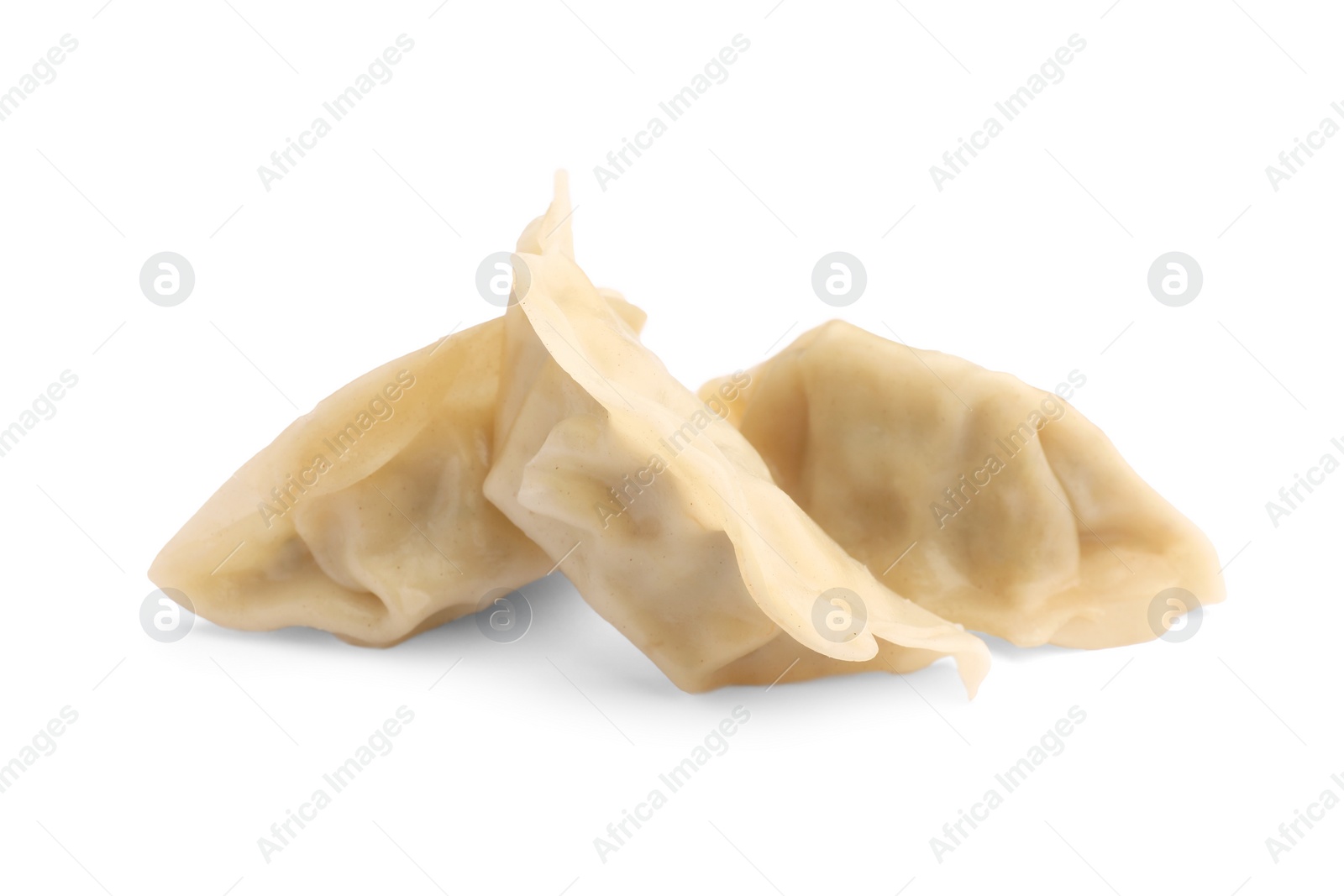 Photo of Delicious gyoza (asian dumplings) isolated on white