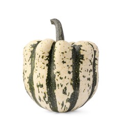 Photo of One whole ripe pumpkin isolated on white