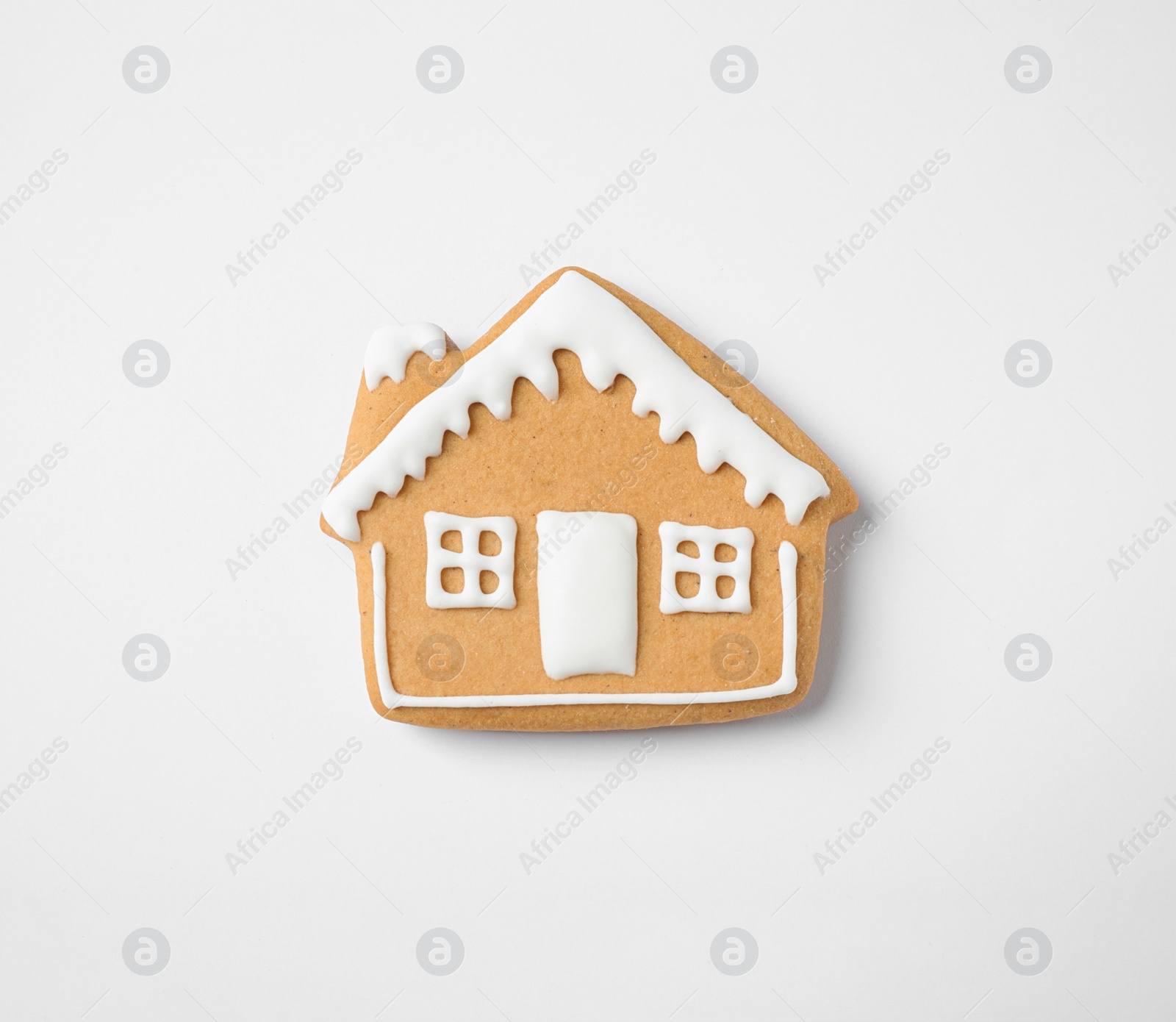 Tasty homemade Christmas cookie on white background, top view Photo of Tasty homemade Christmas cookie on white background, top view