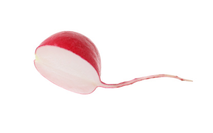 Photo of Piece of fresh ripe radish isolated on white