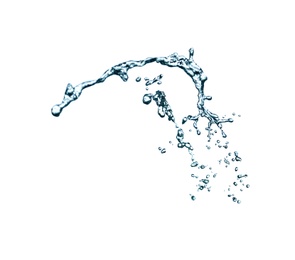 Photo of Abstract splash of water on white background