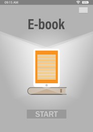 Illustration of Ebook application on screen of gadget, illustration 