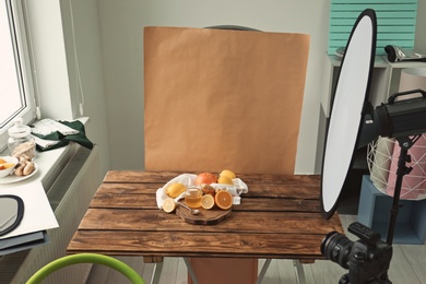 Photo of Photo studio with professional equipment for shooting food