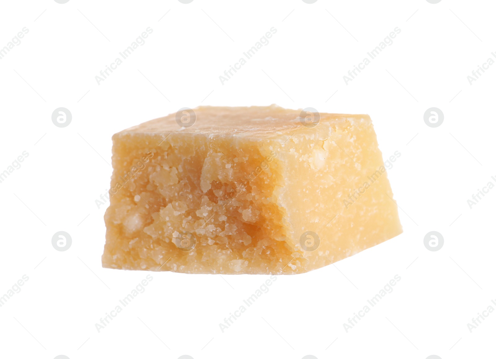 Photo of Piece of delicious parmesan cheese isolated on white