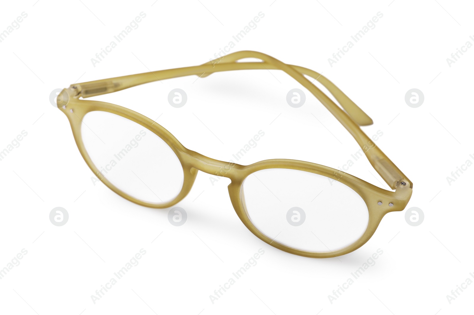 Photo of Glasses with corrective lenses on white background