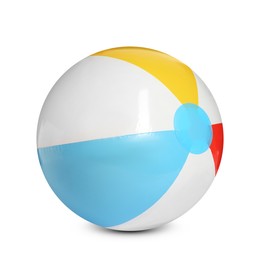 Image of Inflatable colorful beach ball on white background 