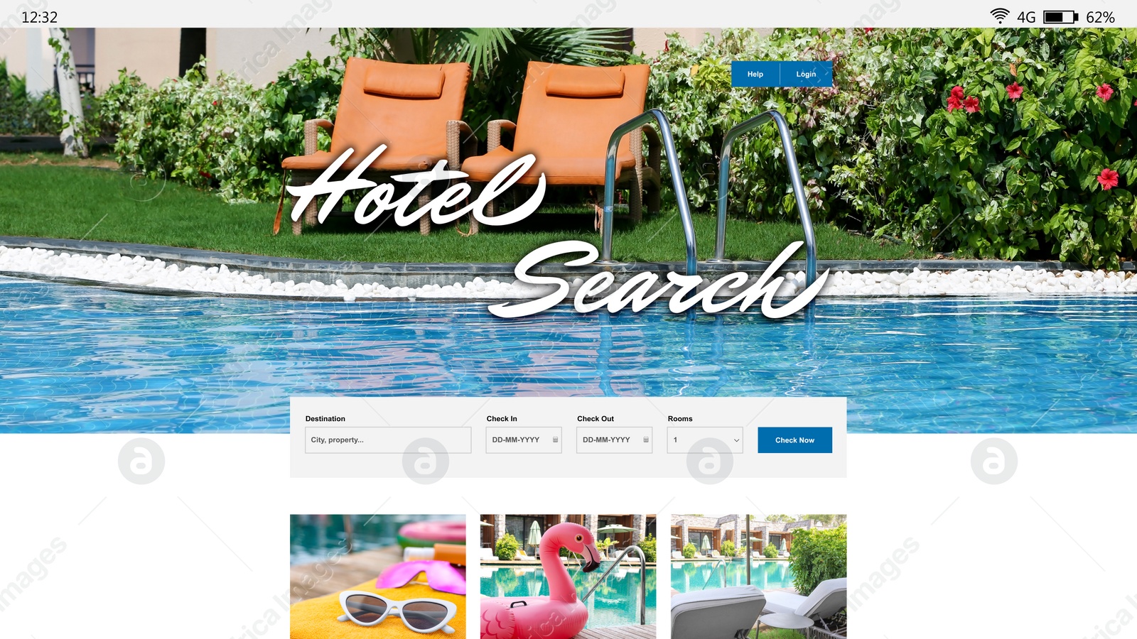 Image of Online hotel booking website interface with information