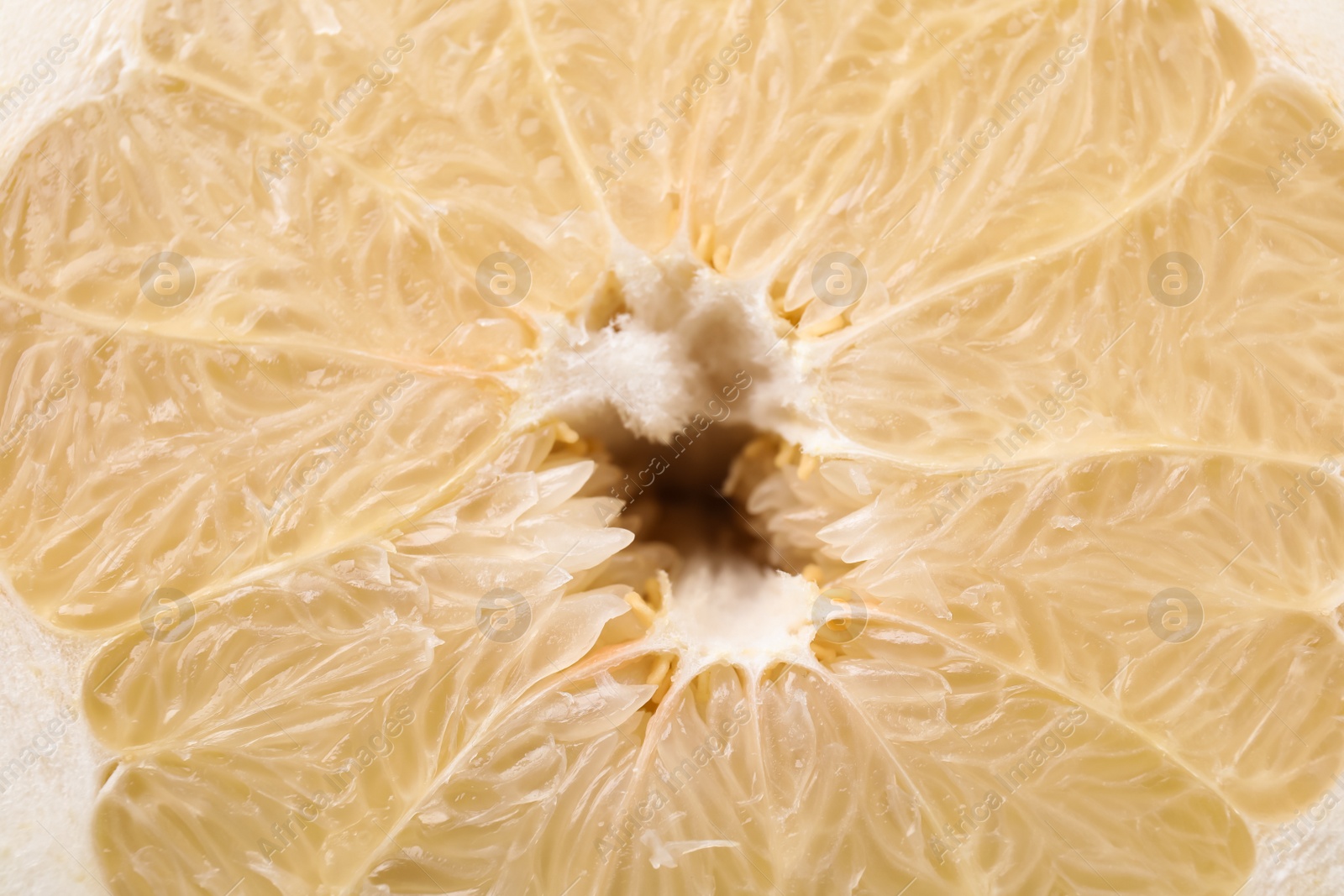 Photo of Tasty fresh pomelo fruit as background, closeup