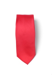 Photo of Classic red male necktie isolated on white