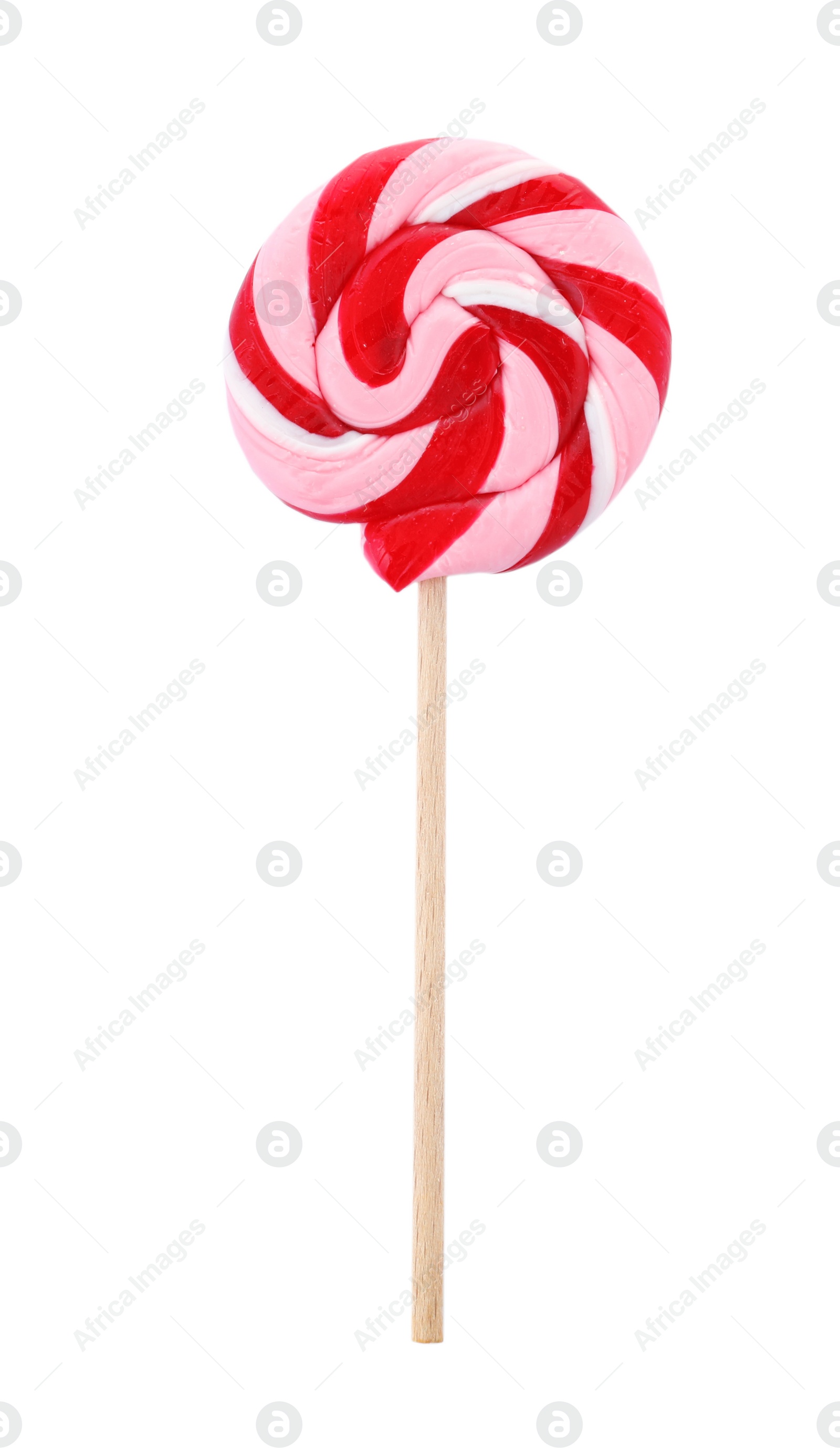 Photo of Tasty colorful fruit flavored candy on white background