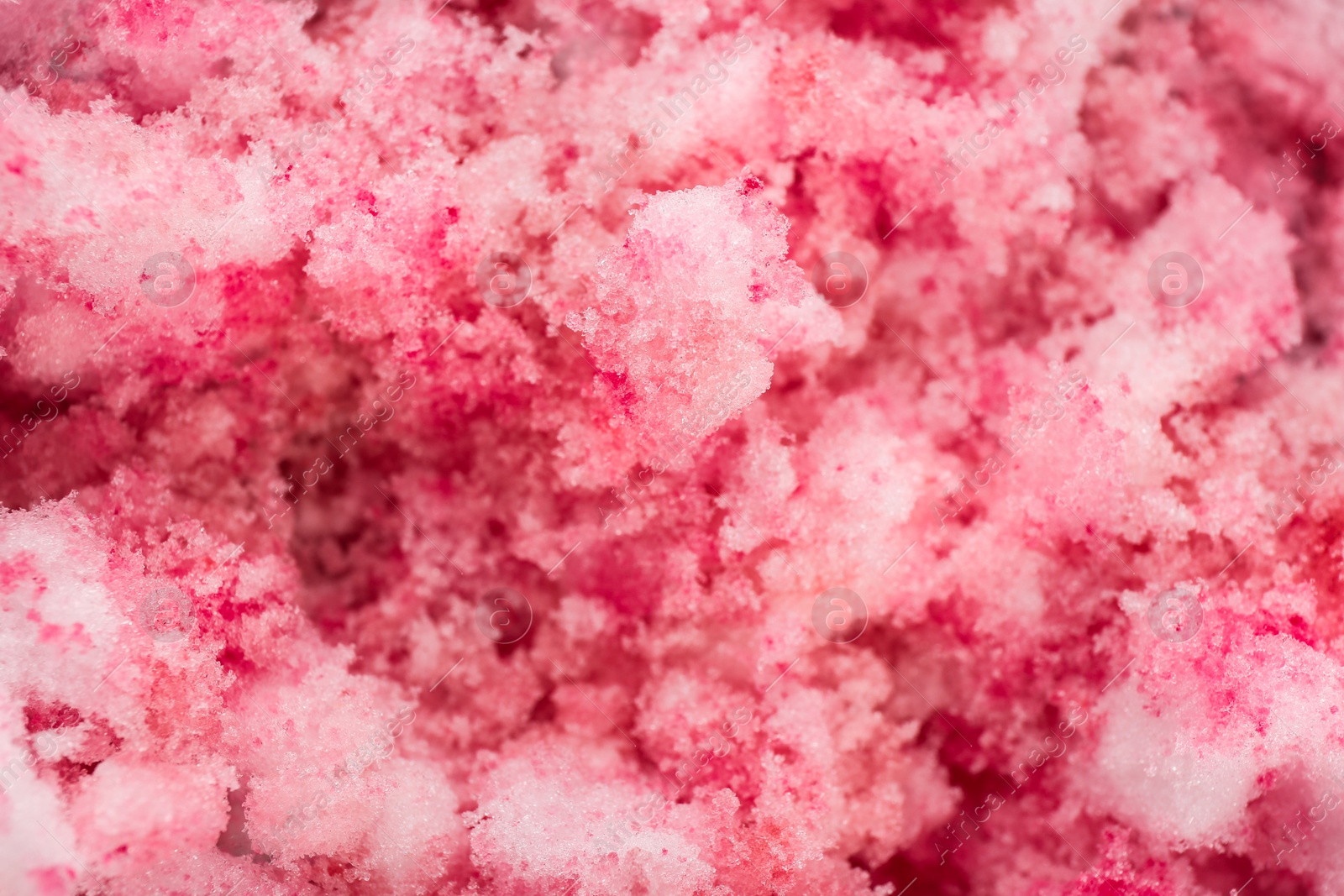 Photo of Color snow ice cream as background, closeup