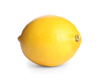 Photo of Delicious ripe lemon isolated on white. Exotic fruit