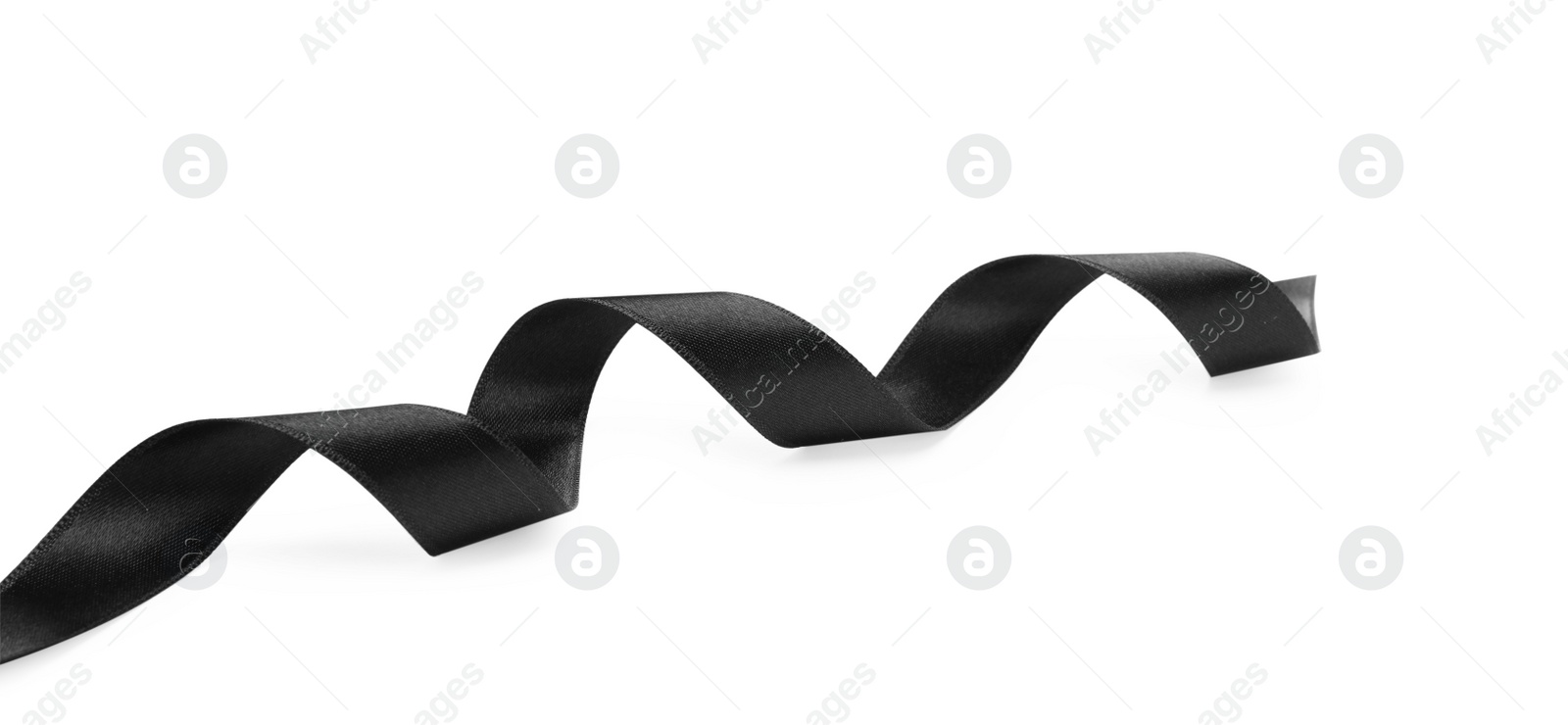 Photo of Beautiful elegant black ribbon isolated on white