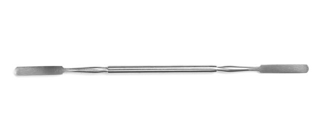 Dental instrument on white background, top view. Medical tool