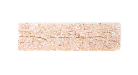 Fresh rye crispbread isolated on white, top view