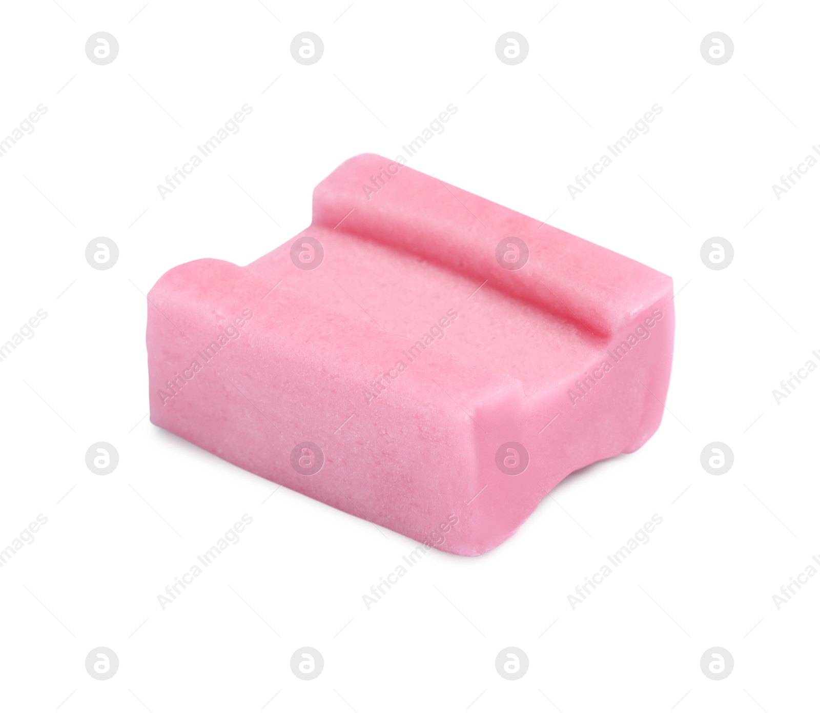 Photo of One tasty pink bubble gum isolated on white