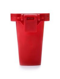 Trash bin isolated on white. Waste recycling concept