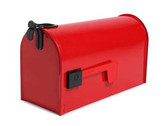 Photo of Shiny red letter box on white background