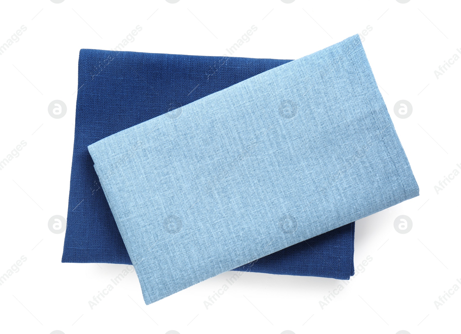 Photo of Fabric napkins for table setting isolated on white, top view
