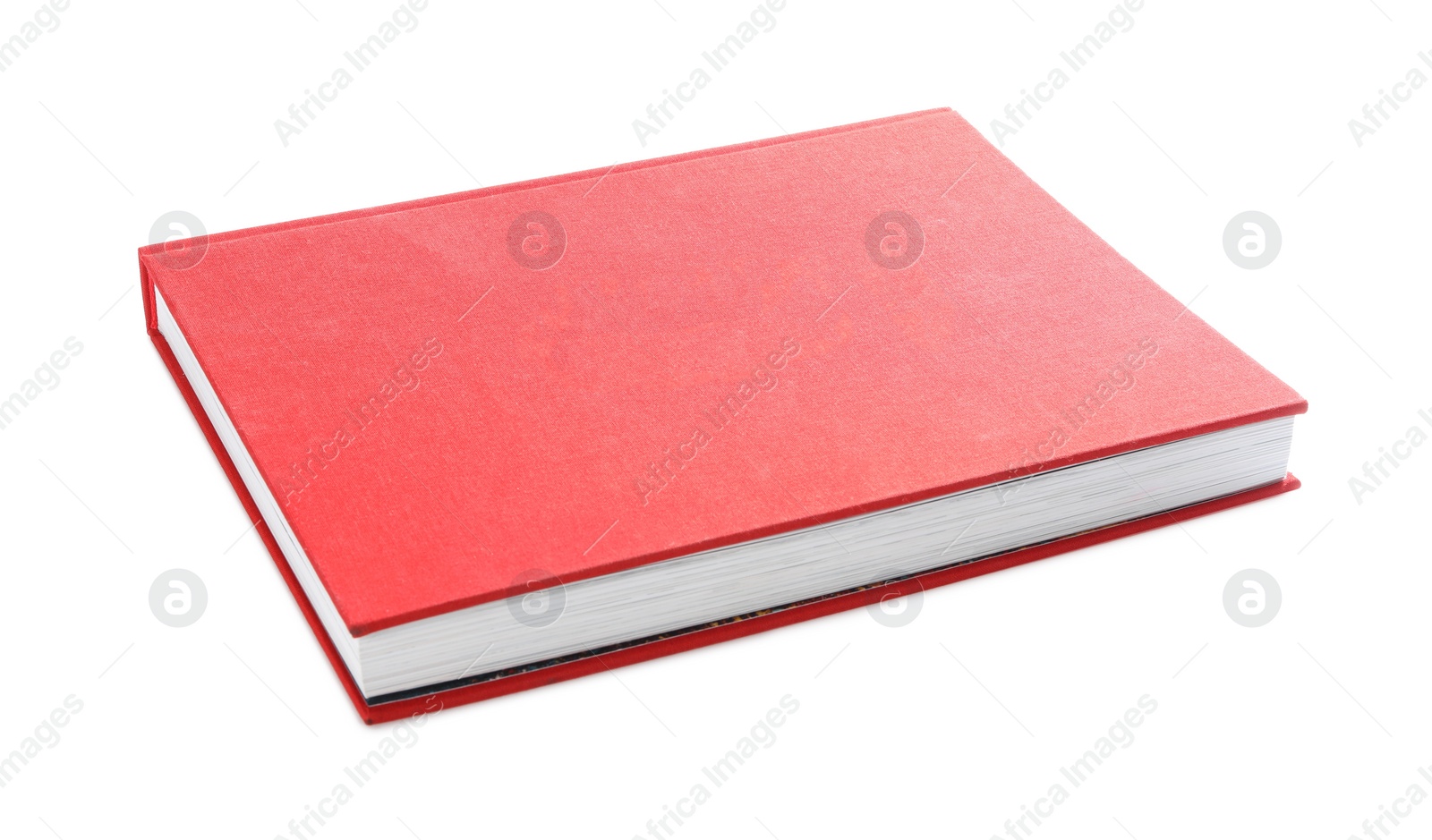 Photo of Book with red cover on white background